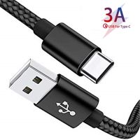 USB Type C Cable For Xiaomi Redmi K20 Pro Type-C Cable Nylon Braided USB C Fast Charger Cord For Samsung Galaxy S8 Tablet Cables