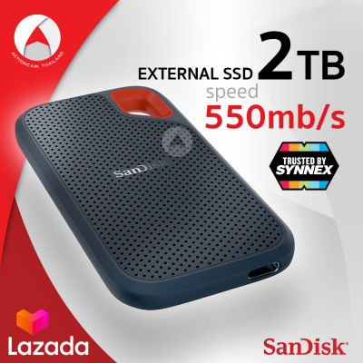 SanDisk Extreme Portable SSD 2TB (SDSSDE60-2T00-G25#) แซนดิส เมมโมรี่ ฮาร์ตดิสภายนอก เอสเอสดี ประกัน 3 ปี โดย Synnex
