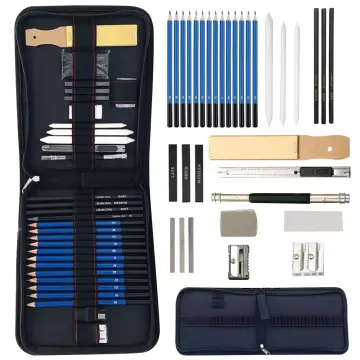 33pcs Drawing Sketching Pencil Set Artist Kit Includes Sketch Pad Graphite  Pencils Charcoal Stick Eraser Professional