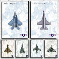 RAF Fighter Jet Typhoon F22โปสเตอร์ทหารผู้ที่ชื่นชอบโปสเตอร์สำหรับห้องนั่งเล่นภาพวาดผ้าใบ Art Home Wall Decor ภาพ New