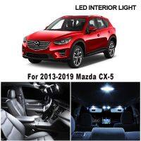 9ชิ้นชุดไฟตบแต่งภายในรถ LED Canbus สีขาวสำหรับ2013 2014 2015 2016 2017 2018 2019 CX-5 Mazda CX5แผนที่การอ่านรูปทรงกลมไฟ