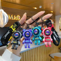 New Cartoon Lightning Bear Keychain Cute Astronaut Bear Doll Keyring Bag Pendant Couple Car Charm Keyholder Creative Accessories