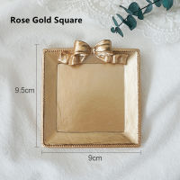 Cuife Vintage Gold Resin Storage Tray Tableware Retro Wedding Cake Storage Tray Ring Jewelry Bedroom Round Trays Decorative