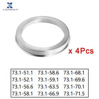 X Autohaux 4pcs Aluminum Alloy Car Hub Centric Ring Wheel Bore Center Spacer 73.1-51.1-52.1-56.6-58.1-59.1-63.5-66.9-68.1-69.6mm