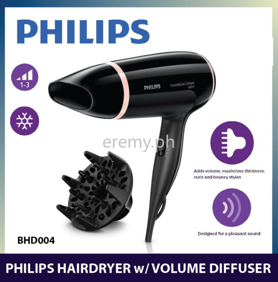 In Stock Philips Hair Dryer Blower Hairdryer with Volume Diffuser 1800W