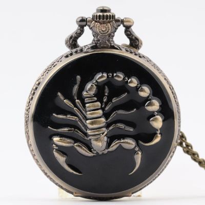 นาฬิกาพกแมงป่องสร้างสรรค์มีสไตล์นักเรียนชายหญิงทองแดงโบราณของขวัญย้อนยุคแบบคลาสสิก