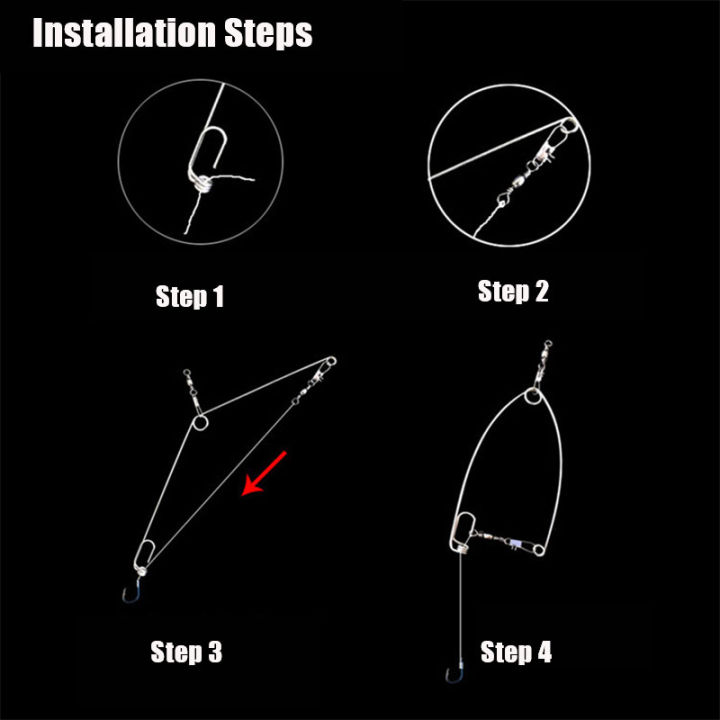 laogeliang-5pc-สแตนเลสแคมป์ปิ้งอุปกรณ์ตกปลาอัตโนมัติ-spring-ejection-hook