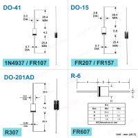 Limited Time Discounts FR107 FR157 FR207 FR307 FR607 1N4937 Fast Recovery Diode Rectifier DO-41 DO-15 DO-201AD DO-27 R-6 1A 1.5A 2A 3A 6A 600V 1000V