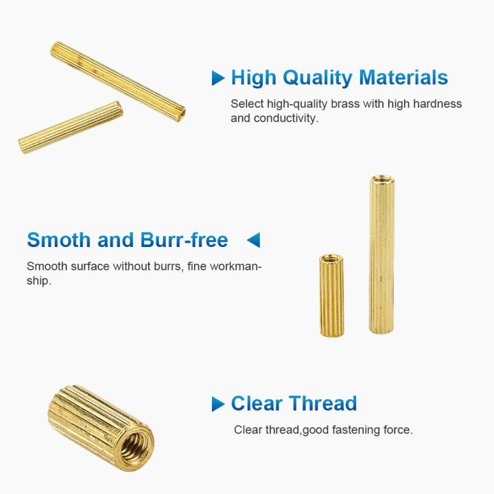 nindejin-10-50ชิ้นกลมทองเหลืองสเปเซอร์แบบสเปเซอร์แบบพิมพ์-m2สเปเซอร์ตัวเมียสำหรับเมนบอร์ด-pcb-แผงวงจรพิมพ์