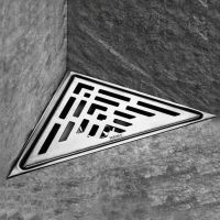 Triangle Floor Drain 304 Stainless Steel Kitchen Bathroom Shower Waste Grates Strainer WC Water Anti-odor Corner Floor Drains Traps  Drains