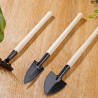 Garden Tool Set Wooden Handle Iron Head Handheld Shovel Trowel Fork Multi-Tool Garden Gifts solidvalue