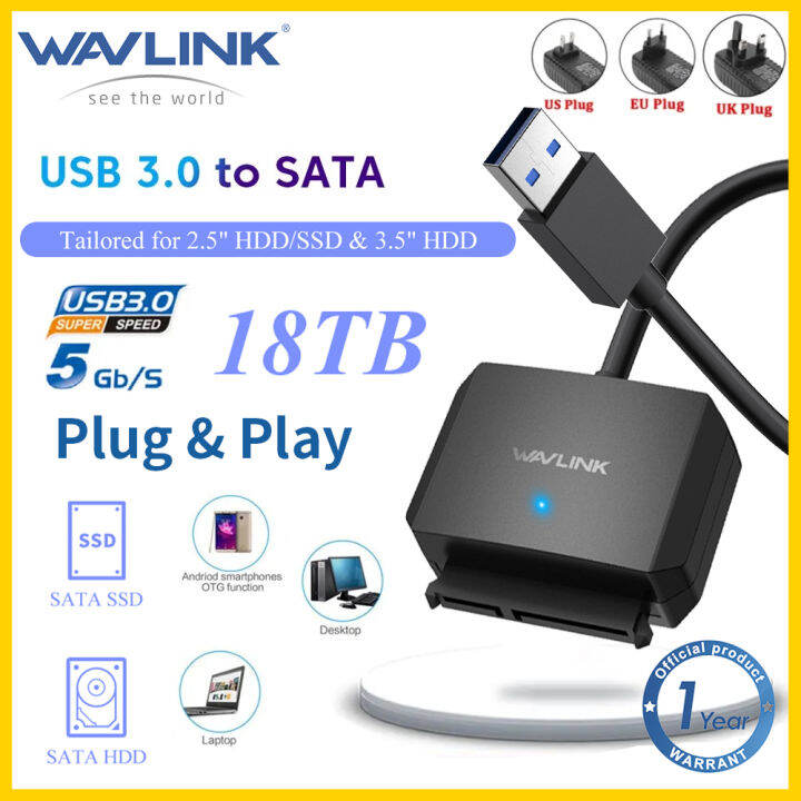 Wavlink Usb To Sata Iii Hard Drive Adapter Sata To Usb A Gbps Converter Cable For