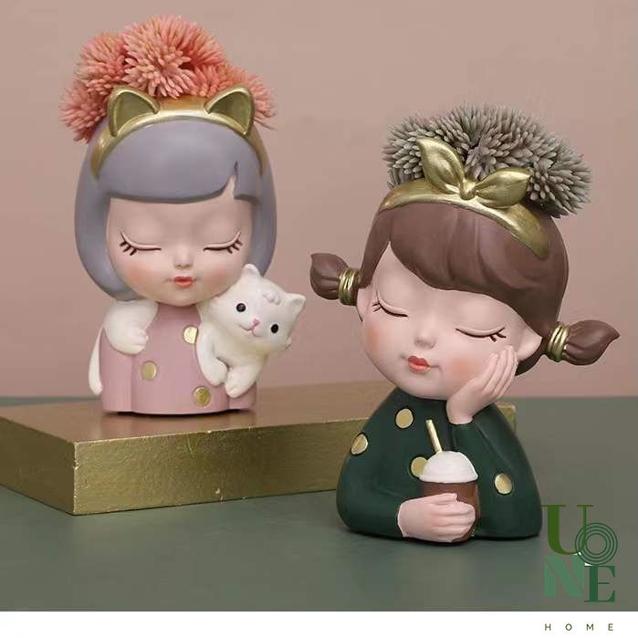 uonehome-พร้อมส่ง-h038-รูปปั้นกระถางดอกไม้-แต่งสวนน่ารัก-รูปปั้นเรซินเด็กสาว-สไตล์โมเดิร์น-ของแต่งบ้าน-แต่งสวน