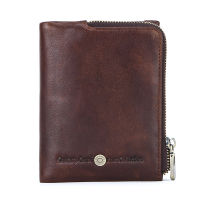 CONTACTS New Small Wallet Men Crazy Horse Wallets Coin Purse Quality Short Male Money Bag Rifd Cow Leather Card Wallet Cartera