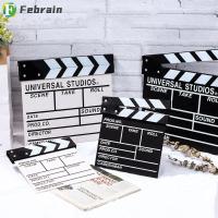 FEBRAIN 30 x 27cm ไม้ อุปกรณ์ถ่ายภาพ โรงภาพยนตร์ Clapperboard กระดาน ฉากวิดีโอ ทีวีภาพยนตร์