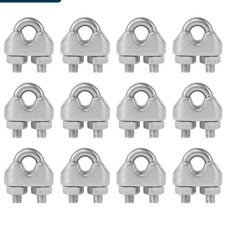 Wire Rope Clamp 12pcs M3 Cable Clamps Heavy Duty 3mm Wire Rope Clip 304 ...