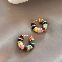 French-inspired Jewelry Colorful Hoop Earrings Gold Hoop Earrings New Statement Earrings Fashionable Ear Jewelry Hoop Earrings Earrings For Women Earring