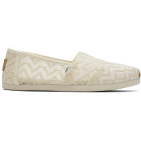 TOMS รองเท้าลำลองผู้หญิง สลิปออน รุ่น Alpargata Natural Chevron Lace  (A) รองเท้าลิขสิธิ์แท้