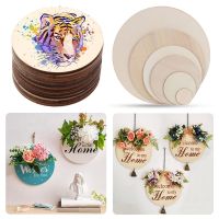 FOXNUTANUJH 3/5/10pcs New Craft Wedding Decor Scrapbooking DIY Writing Wooden Tags Ornament Round Wood Pieces Wood Circles Blank Plaque