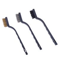 3PCS 7 39; 39; Small Mini Wire Brush Set Steel Copper Nylon For Cleaning Metal Rust Removal