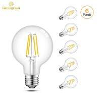 Genixgreen Edison Globe Shape Light Bulb 4w Vintage Edison Filament Light Bulb E27 ฐานหรี่แสงได้ G80 หลอดไฟตกแต่งบ้าน✡