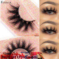 FOXESJI ขนตาแต่งหน้า3D ขนตามิงค์ขนตานุ่มปุยขนตาธรรมชาติแบบ Cross Lash Extension ขนตาปลอมแบบใช้ซ้ำได้ Mink ขนตาปลอม