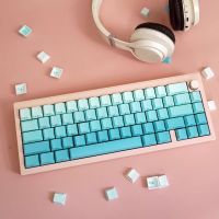 125ปุ่มชุด Cyan Gradient Keycaps PBT Dye Sublimation Side พิมพ์ Key Caps Cherry Profile Keycap สำหรับ MX Switch คีย์บอร์ด