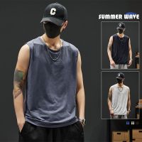 Sleeveless vest men summer new popular logo ice silk waistcoat jacket render quick-drying movement of mens short sleeve T-shirt --ntx230801▦