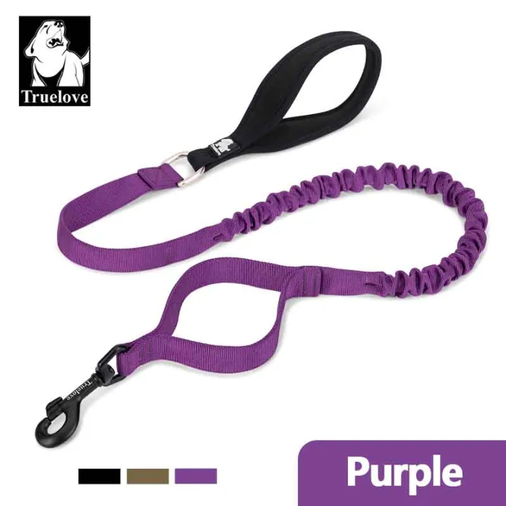 TRUELOVE Bungee Pet Dog Leash Nylon Double Handle Dog Lead Retractable Extendable Running Pet