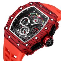 ⌚✸ Barrel watch mens non-mechanical watch quartz watch watch multi-function Miller luminous calendar silicone watch