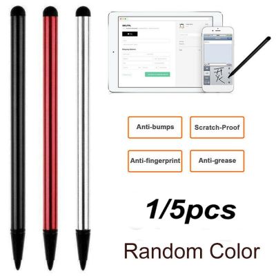 ZHUWNANA 1/5PCS 2 in 1 แสงสว่าง กะทัดรัด หลากสี ดินสอสไตลัส อิเล็กทรอนิกส์ ปากกาทัชสกรีน ปากกาคาปาซิทีฟ