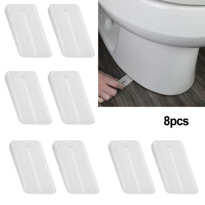 8Pcs White Toilet Leveling Shims MultiPurpose Design For Furniture