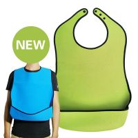 Adult Bib Waterproof Anti-oil  Diving Fabric Bib Elderly Aged Senior Citizen Mealtime Cloth Protector Disability Aid Aprons Aprons