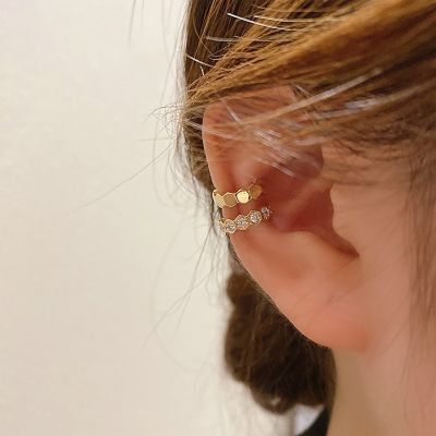 Korean Gold Color Zircon Ear Clip Earrings For Women 2022 New Simple C Ear Cuff Non Piercing Ear Ear Clip Set Trend Jewelry Gift