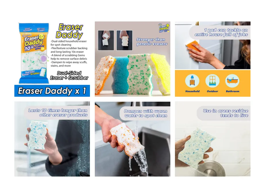  Scrub Daddy Scrub Mommy Variety Pack - Scratch-Free  Multipurpose Dish Sponge - BPA Free & Made with Polymer Foam - Stain & Odor  Resistant Kitchen Sponge (4 Count) : Health & Household