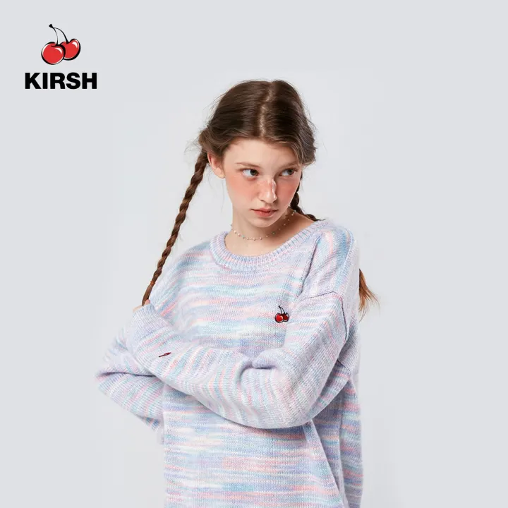 [KIRSH] SMALL CHERRY DYEING KNIT KS | Women knit top | Ladies knit top |  Knit tops plus size | Knitted top | Korean style