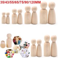 【YF】❁№✢  1-10Pcs Unfinished Peg Dolls Figures for Kids Painting 35-90MM