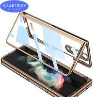 【Sell Well】FDD CASETROY Luxury Case สำหรับ Samsung Galaxy Z พับ4 5G พร้อมกระจกนิรภัยฝาหลังพับภาพวาด Sim Fit โทรศัพท์