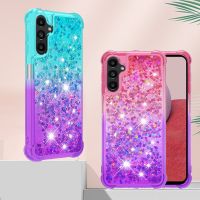 เคสโทรศัพท์กากเพชร3มิติสำหรับ Samsung Galaxy A04 A04S A04E A14 A34 A54 F04 5กรัม M04เคสโทรศัพท์ระยิบระยับของเหลวแบบไดนามิกดูดทรายผู้หญิง