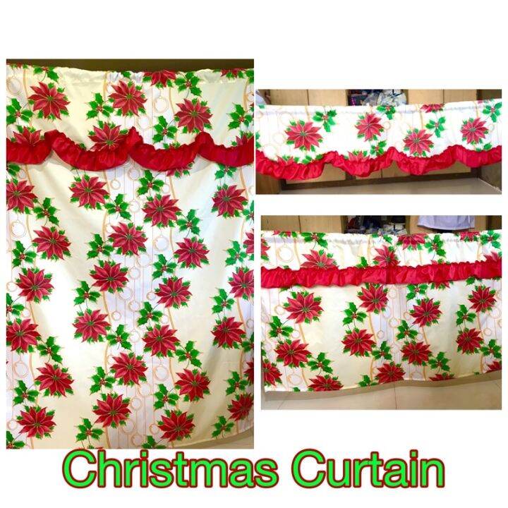 Christmas Curtain Door/WindowHalf/LababoValancer Curtain Lazada PH