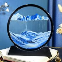 3D Quicksand Painting Crafts Hourglass Living Room Office Desktop Ornaments Creative Gift Moving Sand Art Picture Home Decor