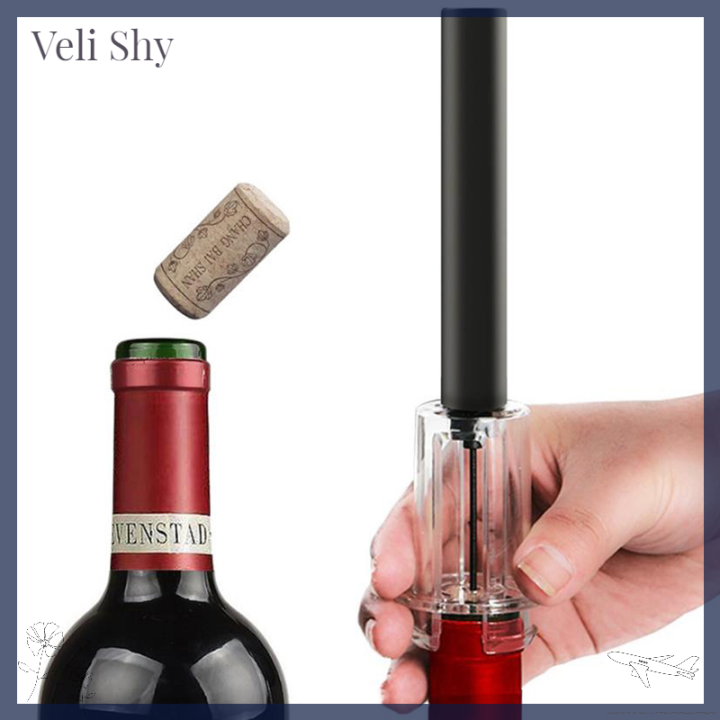 veli-shy-ไม้ก๊อกเปิดจุกที่เปิดขวดที่เปิดขวดไวน์แดง4ชิ้นพร้อมที่ตัวเทจุกปิดไวน์สุญญากาศ