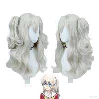 Charlotte Tomori Nao Cosplay Wig Silver Grey Curly Hair Double Ponytail Anime Cosplay Costume Halloween Decor