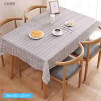 CHIDI PEVA rectangula ตารางพิมพ์ผ้าปูโต๊ะกันน้ำ oilproof KITCHEN โต๊ะรับประทานอาหาร colth COVER MAT oilcloth antiuling