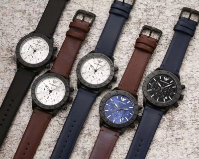 Armani นาฬิกาข้อมือสำหรับผู้ชาย,นาฬิกาควอตซ์ลำลองหรูหราคุณภาพสูงสำหรับผู้ชายนาฬิกาแฟชั่นแบบเบาใช้งานได้อเนกประสงค์