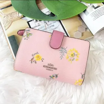 Medium corner zip wallet 2025 with dandelion floral print