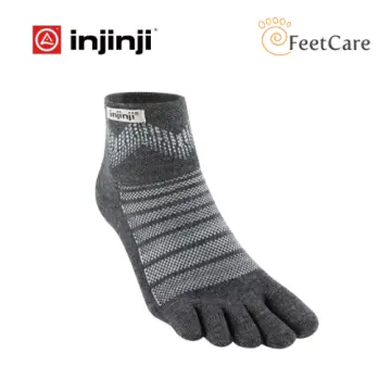 Injinji Ultra Run Mini Crew Five Finger Running Toe Socks Onyx