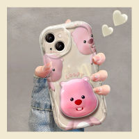 Case for IPHONE15 15PRO 15PLUS 15PROMAX IPHONE 11 PRO 11 PRO MAX IPHONE 12 PRO 12 PRO MAX IPHONE 13 PRO 13 PRO MAX 14 14PLUS 14PRO 14PROMAX Cartoon Cute New Pink Beaver Curve Anti-Drop Phone Case