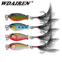 【hot】♕卐 4Pcs Mixed Color Metal Casting Fishing Set Jig Spinner Bait Artificial Baits Feather Saltwater Tackle