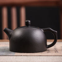 Spot parcel post Black Porcelain Ceramic Pot Single Teapot Teapot Kung Fu Tea Set with Filter Screen Large Capacity Loop-Handled Teapot Customization logo Wholesale
